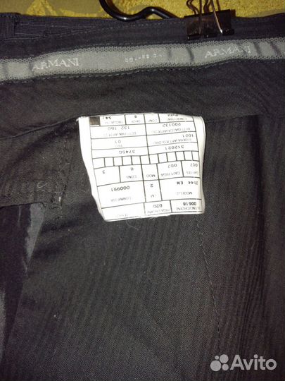 Giorgio Armani 54 брюки с отворотами 100% шерсть м