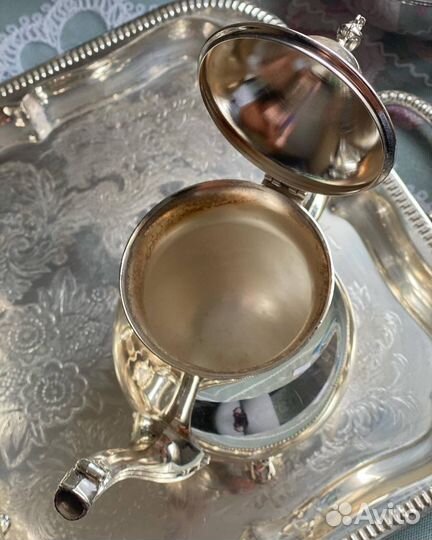 Набор кофейный на подносе Европа винтаж