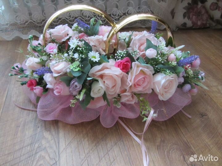 Свадебные украшения с кольцами для автомобиля