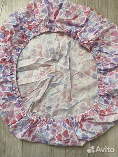 Простынь на круглую кроватку на резинке