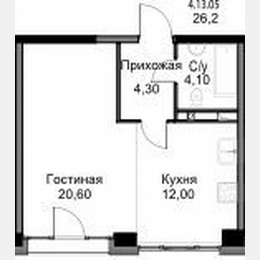 Квартира-студия, 41 м², 13/25 эт.