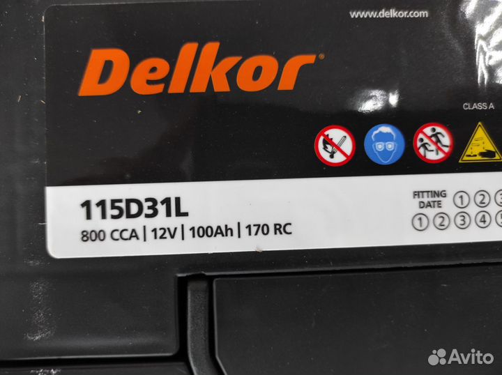 Аккумудятор 100Ah 800A Delkor 115D31L азия обратка