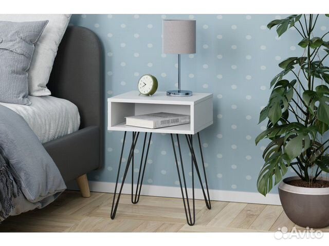 Тумба прикроватная Ивейн-4 Iron Open White