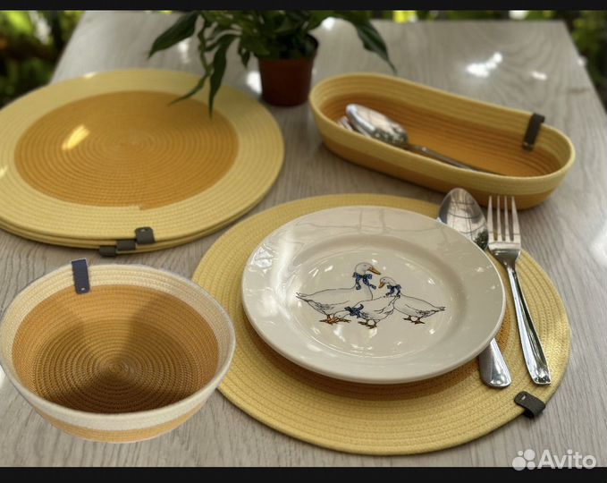 Набор сервировочный из хлопкового шнура