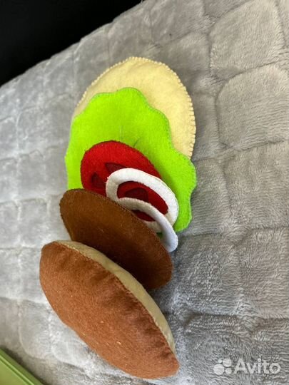 Бургер из фетра, еда из фетра, мягкие игрушки