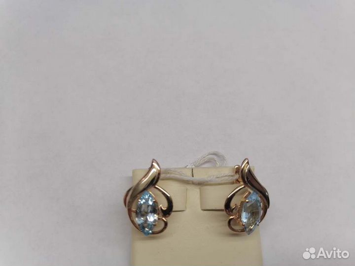 Золотые серьги С камнем (Au 585) (Энг Стр)