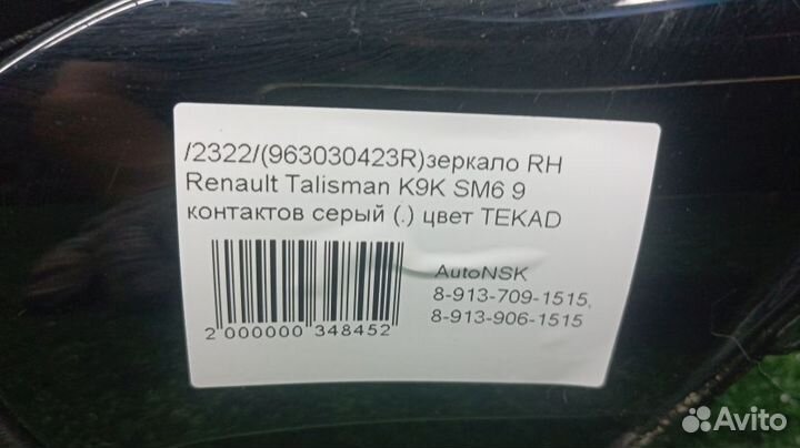 Зеркало Renault Talisman Правое