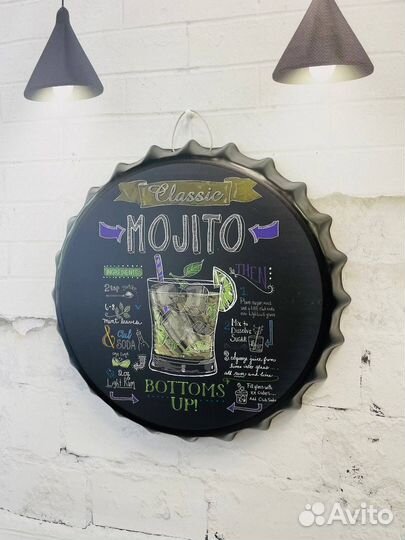 Декор на стену пивная пробка коктейль Mojito