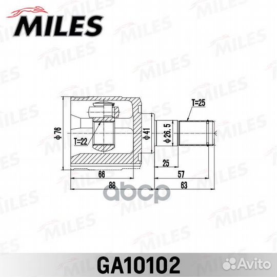 ШРУС hyundai elantra/accent 06-11 внутр miles