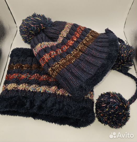 Тёплые шапочка и снуд