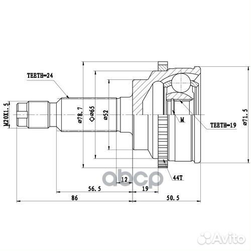 Шрус наружный перед прав Z87250R Zikmar