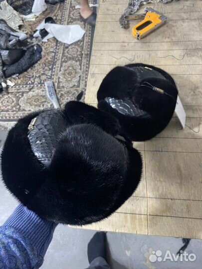 Шапка ушанка мужская норка/питон