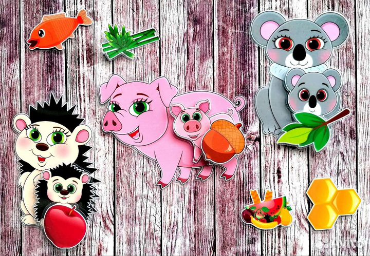 Мама и малыш (игра на липучках) часть 2