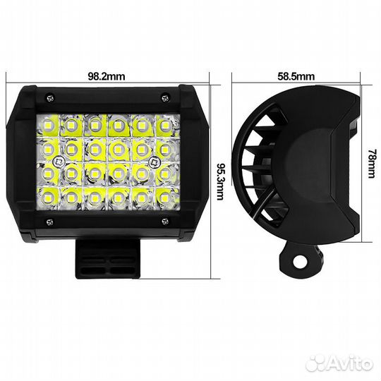 Фара светодиодная балка,л люстра 10см LED