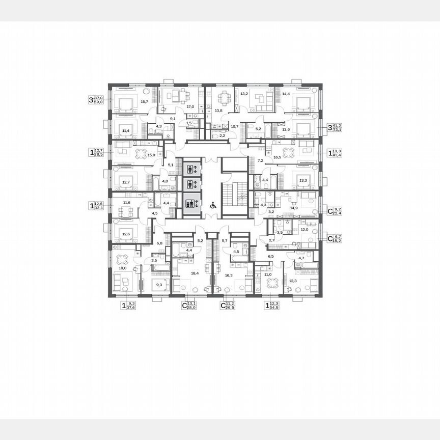 Квартира-студия, 28 м², 22/25 эт.