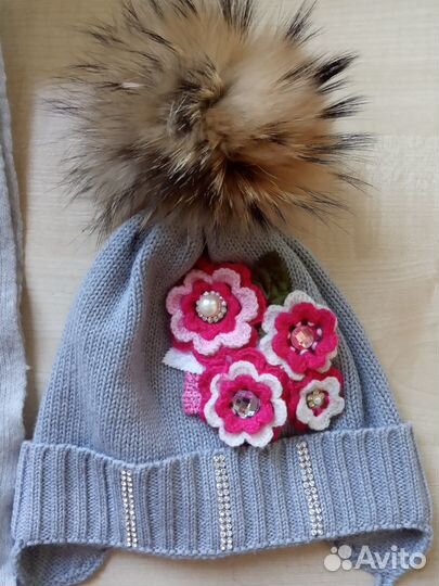 Шапки,шарфы для дев. 3-7лет