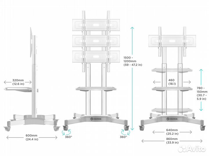 Мобильная стойка для тв 32