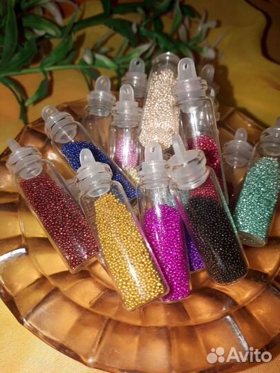 Набор Бульонок (для ногтей) Цветные, 17 шт