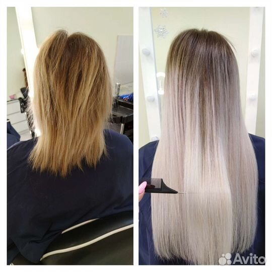 Наращивание волос + окрашивание волос / обучение