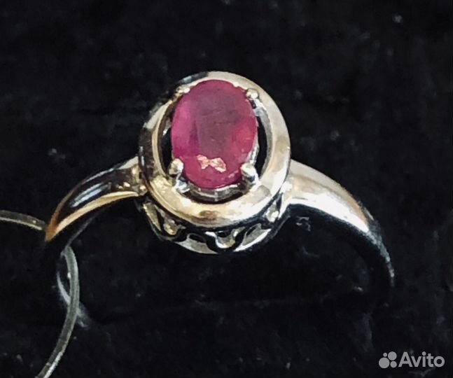 Кольцо с натуральным рубином