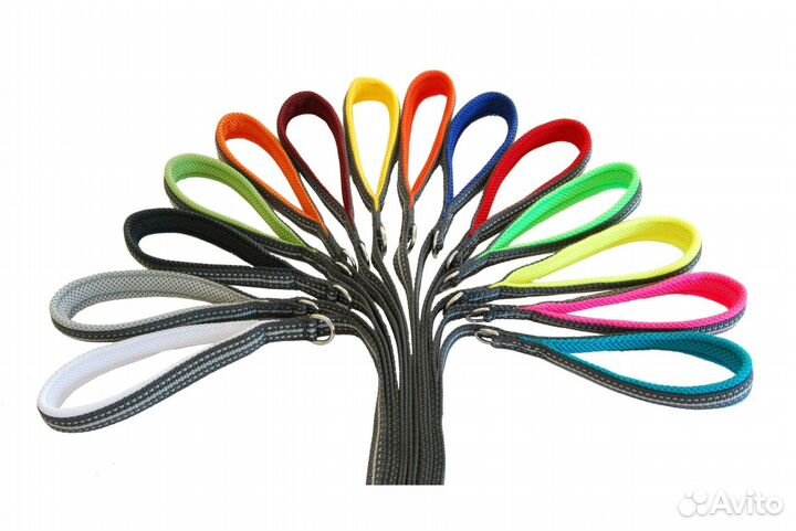 Cortina мягкий светоотражающий поводок, неоновый з