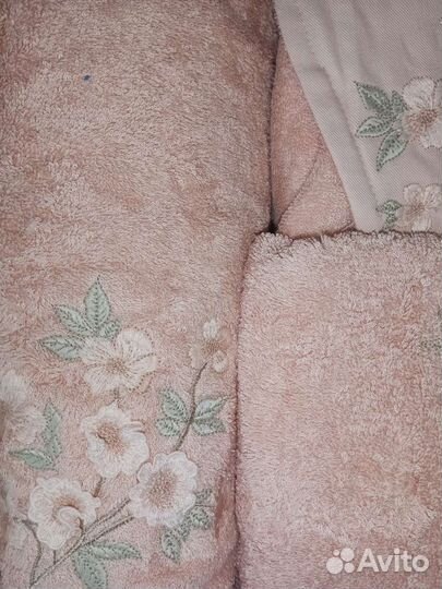 Женский махровый халат с полотенцами бамбук Турция