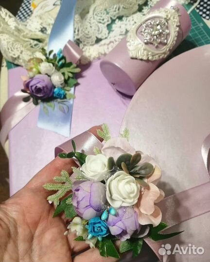 Браслет и бутоньерка на свадьбу