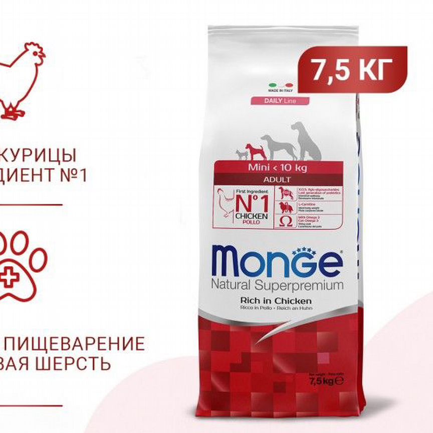 Monge natural superpremium mini adult курица