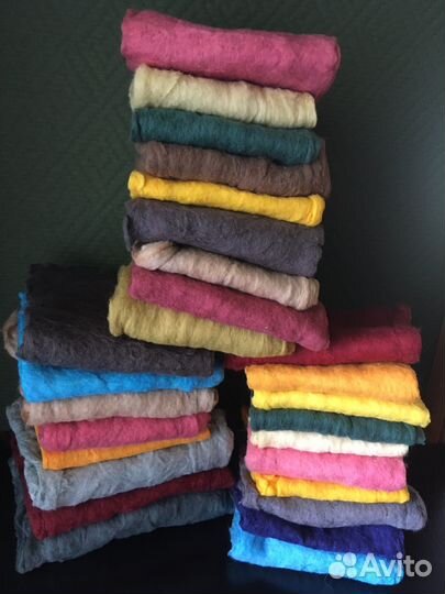 Вата окрашенная, хлопок, лен, цветная вата