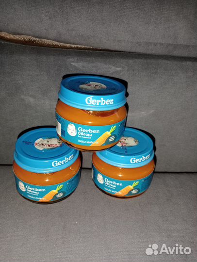 Gerber пюре детское (морковь,банан,груша)