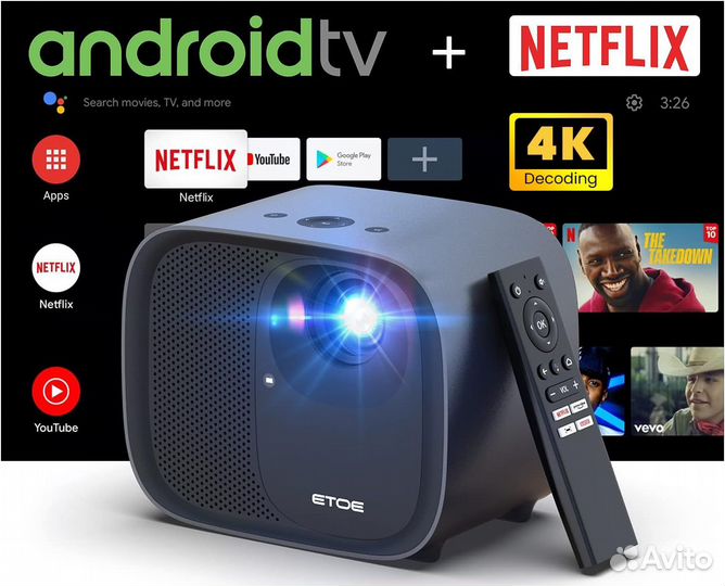 Смарт-проектор etoe E3 Pro 1080P (поддержка 4K)