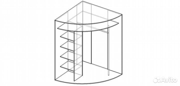 Шкаф-купе Радиусный Эконом-14