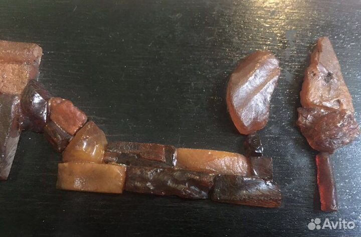 Панно с крупным Янтарем. СССР. Винтаж