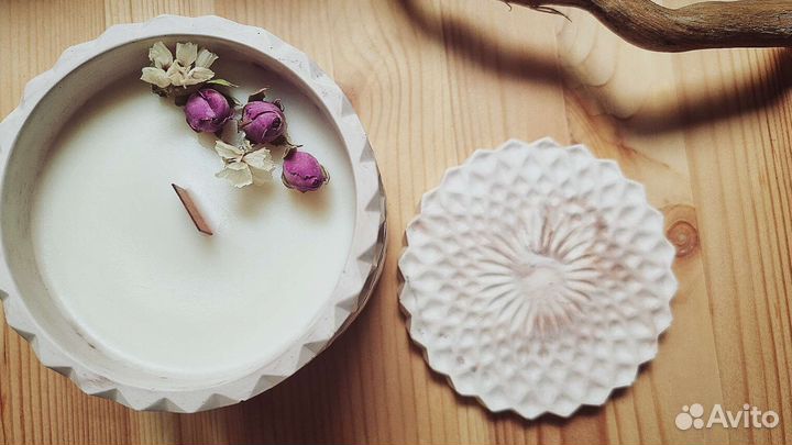 Свечи на бетоне, с эпоксидкой, в баночках