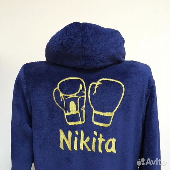 Плюшевый халат с именной вышивкой на заказ