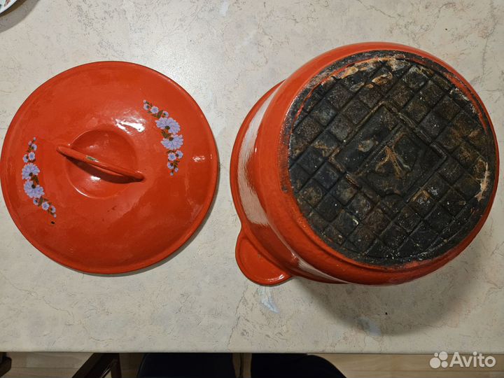 Утятница чугунная эмалированная СССР