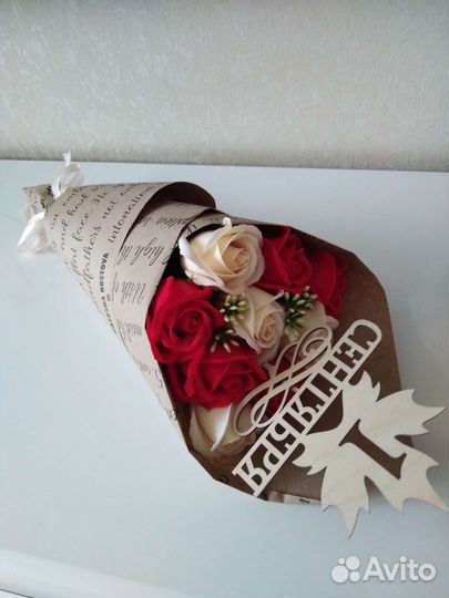 Букет цветы мыльные розы