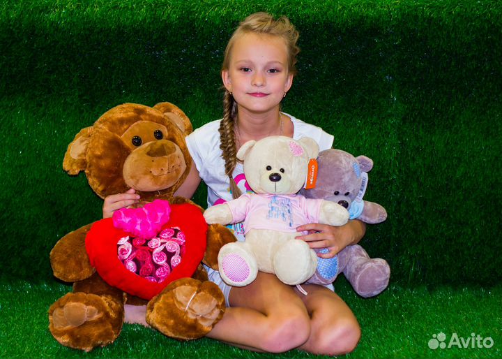 Мягкая игрушка Медведь с сердцем 60 см