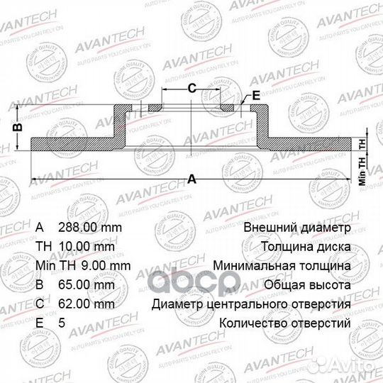 Диск тормозной avantech BR0106S avantech