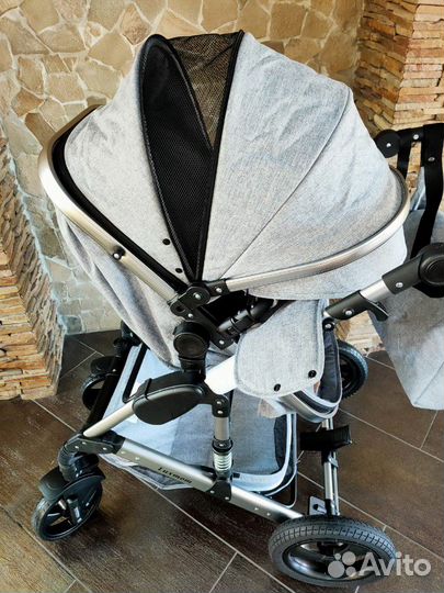 Коляска Трансформер 2в1 (серая полный комплект)