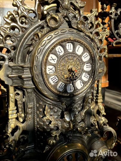 Канделябр часы подсвечник каминный набор