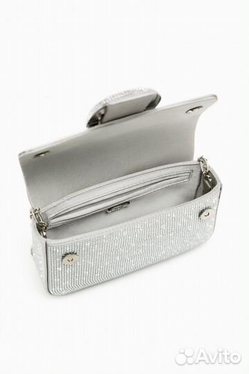 Серебряная сумка Zara со стразами