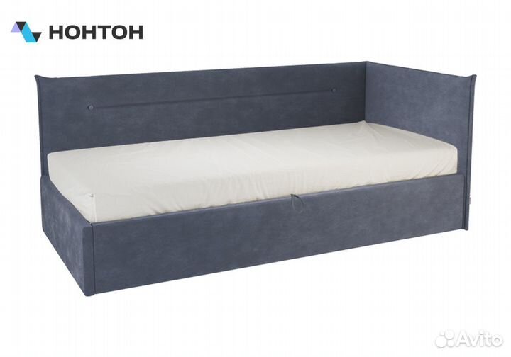 Кровать Альба 0.9 м синяя