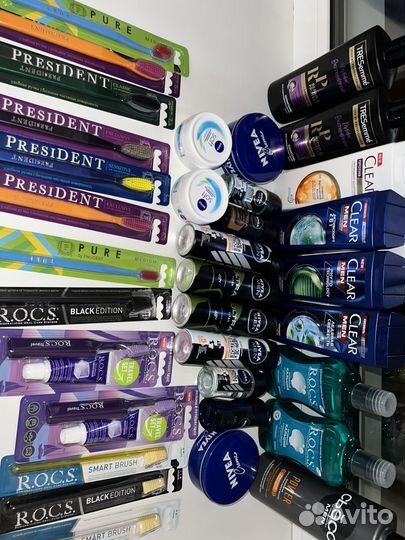 Зубные пасты, дезодаранты, шампуни, щетки