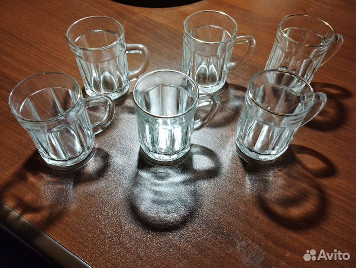 Кружечки рюмки богемский хрусталь Чехословакия 6шт