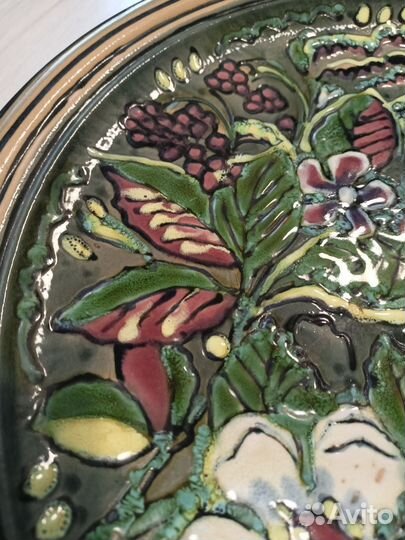 Настенная тарелка лксф цветы-Незабудки