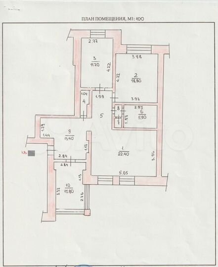 2-к. квартира, 91 м², 4/5 эт.