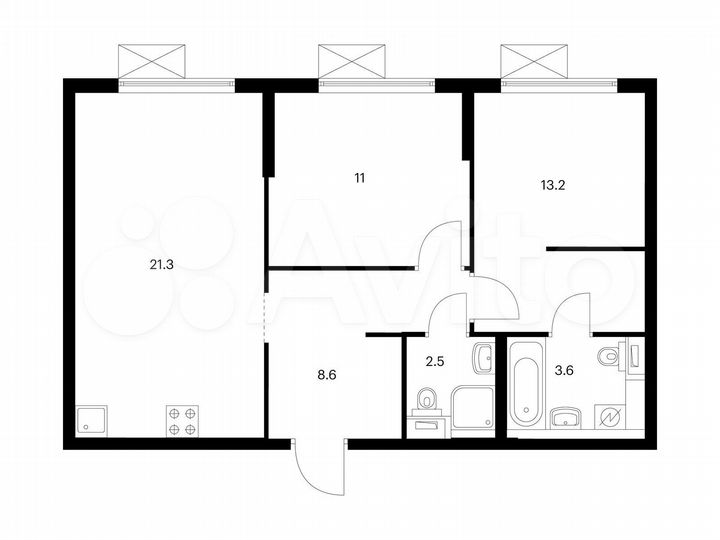 2-к. квартира, 60,2 м², 10/25 эт.