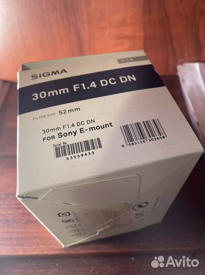 Объектив Sigma 30mm f/1.4 DC DN Sony E