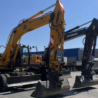 Аренда услуги колесного экскаватора JCB